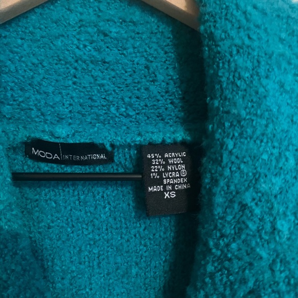 MODA International Ruffle Turquoise Sweater - Picture 4 of 4